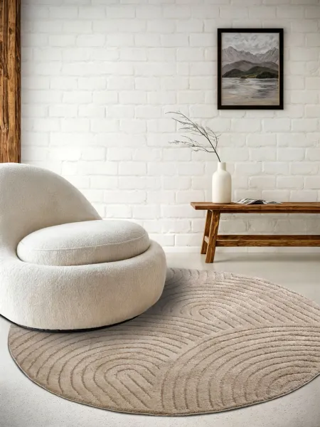 Koberec Elle Decoration New York Panglao taupe kruh