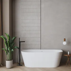 INVENA - Voľne stojaca vaňová batéria GLAMOUR Čierna BW-02-W04-V