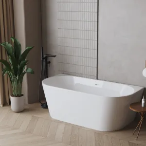 INVENA - Voľne stojaca vaňová batéria GLAMOUR Čierna BW-02-W04-V