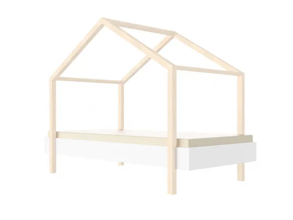 Benlemi Detská domčeková posteľ MODULAR s predným štítom Zvoľte variantu: Bez čela, Zvoľte rozmer: 90x200 cm