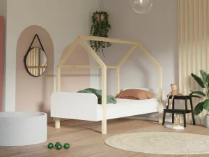 Benlemi Detská posteľ domček MODULAR s bočným štítom Zvoľte variantu: Bez čela, Zvoľte rozmer: 90x200 cm