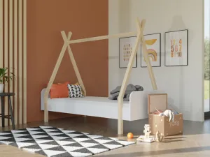 Benlemi Detské domčekové jednolôžko MODULAR v tvare teepee Zvoľte variantu: Bez čela, Zvoľte rozmer: 90x200 cm