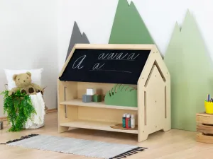 Benlemi Detský domčekový stolík na kreslenie CREATIVE Zvoľte farbu korpusu: Nelakovaná, Zvoľte farbu plôch: Nelakovaná