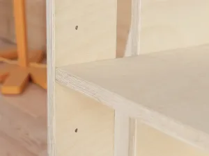 Benlemi Detský domčekový stolík na kreslenie CREATIVE Zvoľte farbu korpusu: Nelakovaná, Zvoľte farbu plôch: Nelakovaná