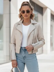 Dámska koženková bunda TRUCCO Farba béžová DSTREET