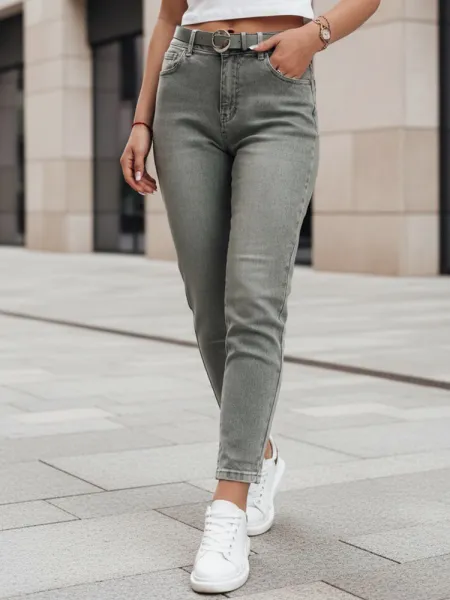 Dámske slim fit džínsy s opaskom