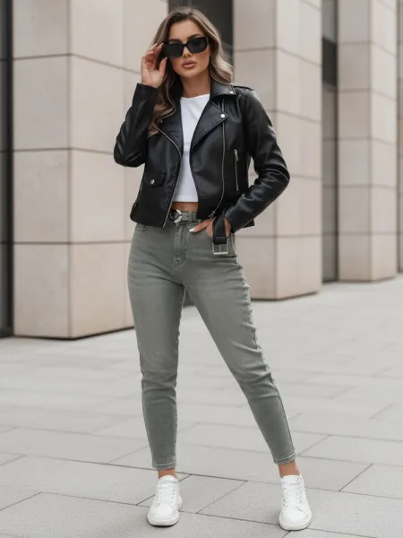 Dámske slim fit džínsy s opaskom