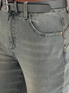 Dámske slim fit džínsy s opaskom