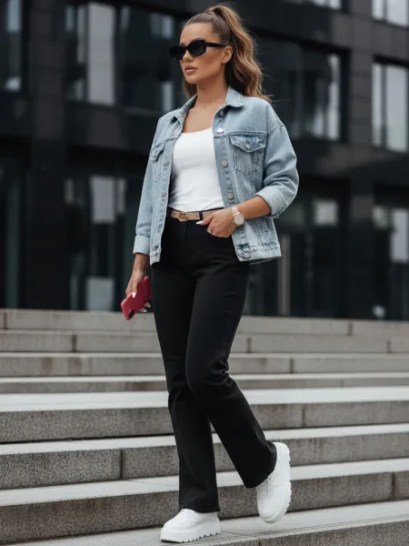 Dámske nohavice wide leg DELUSSIA čierne