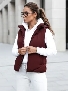 Dámska bordová prešívaná vesta LIKEHUGS