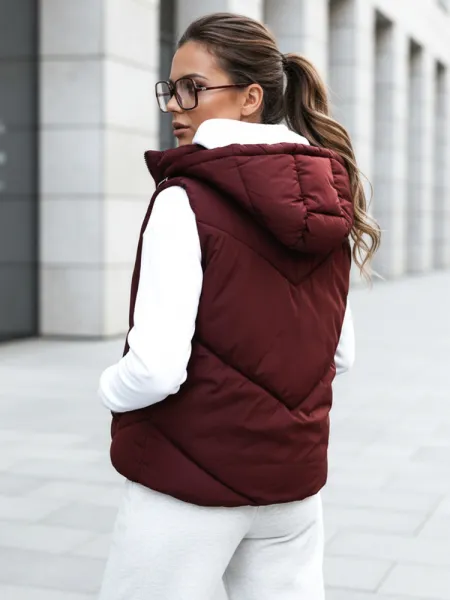 Dámska bordová prešívaná vesta LIKEHUGS