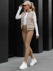 Dámske push-up legíny v camel farbe