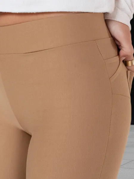 Dámske push-up legíny v camel farbe