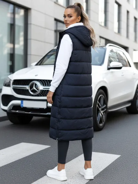 Dámska dlhá prešívaná vesta Dstreet
