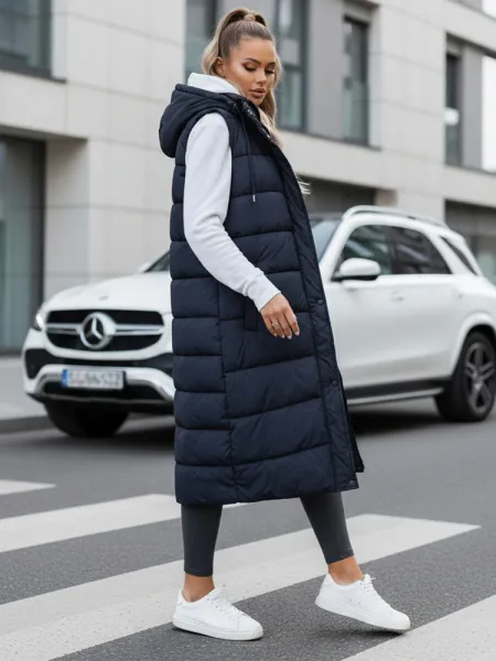 Dámska dlhá prešívaná vesta Dstreet