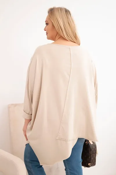 Dámska plus size blúzka s asymetrickým spodkom