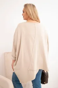 Dámska plus size blúzka s asymetrickým spodkom
