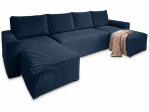 Tmavomodrá sedacia súprava do U SMART COSARO 295x140 cm