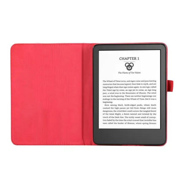 FABRIC Zaklápací obal pre Amazon Kindle 11. generácia 2022 / 2024 červený