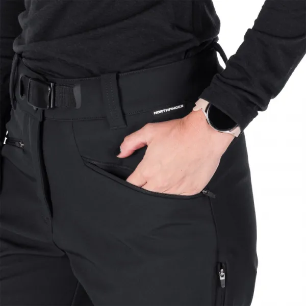 Dámske turistické softshellové nohavice NORTHFINDER MAYRA-269black