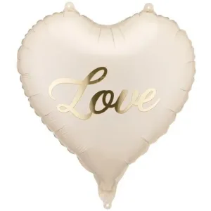 Fóliový balón Srdce Love cream 45 cm