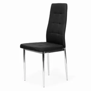 3kraft Sada 4 ks jídelních židlí Nogo černá/chrom