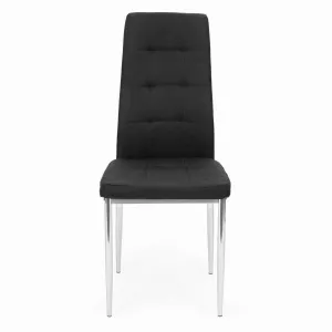 3kraft Sada 4 ks jídelních židlí Nogo černá/chrom