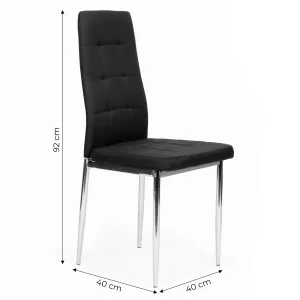 3kraft Sada 4 ks jídelních židlí Nogo černá/chrom