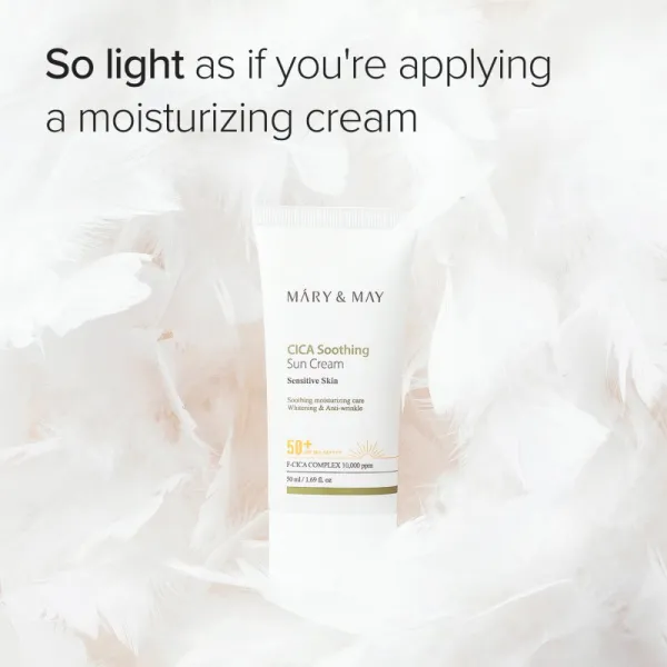 Mary&May Cica Soothing upokojujúci a ochranný krém SPF 50+ 50 ml