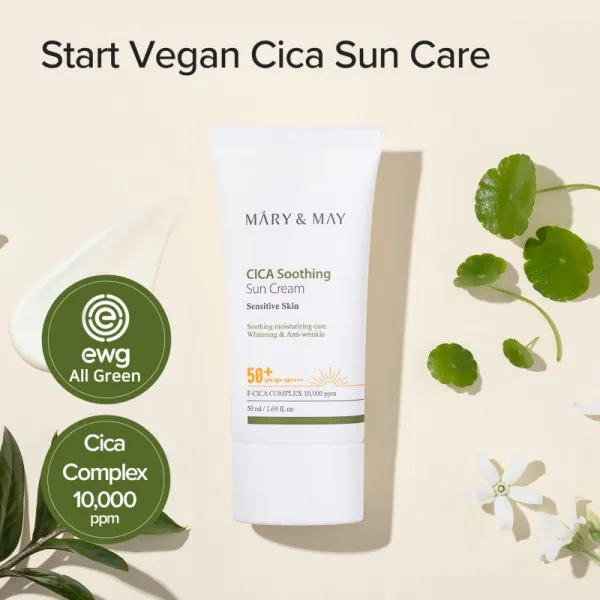 Mary&May Cica Soothing upokojujúci a ochranný krém SPF 50+ 50 ml