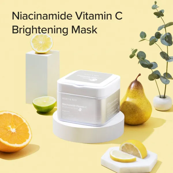 Mary&May Niacinamide Vitamin C Brightening Mask sada plátenných masiek pre rozjasnenie pleti 30 ks