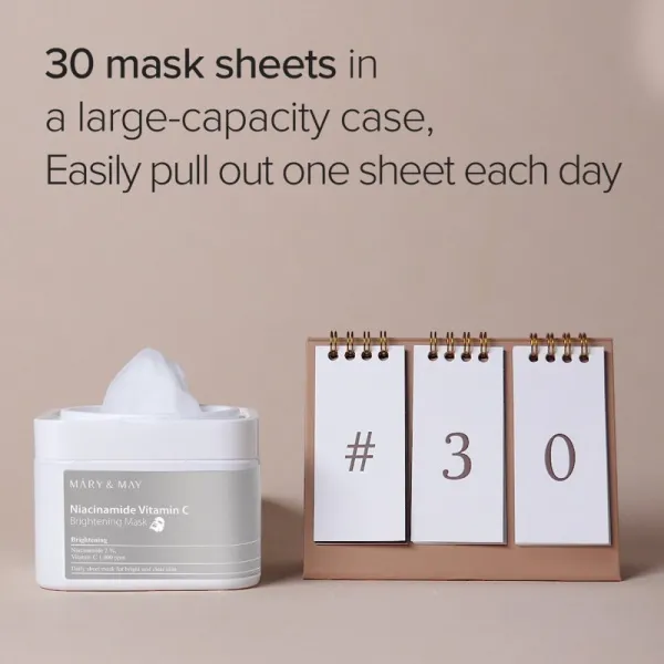 Mary&May Niacinamide Vitamin C Brightening Mask sada plátenných masiek pre rozjasnenie pleti 30 ks
