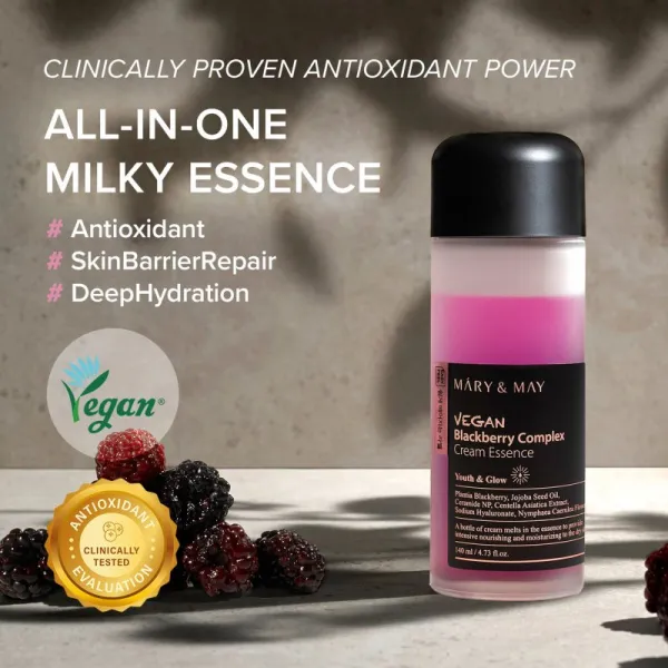 Mary&May Blackberry Complex Cream Essence koncentrovaná hydratačná esencia pre citlivú pleť 140 ml