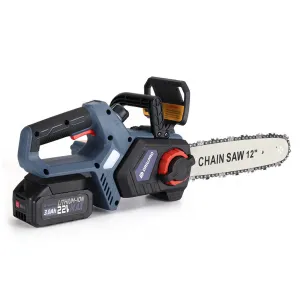 Bezuhlíková AKU reťazová píla Drillpro 12" 30Cm vhodná pre batérie Makita 18V. 3 x reťaz 2 x baterie 3Ah 22V 1 x lišta,