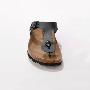 Kožené žabky s kovovou sponou