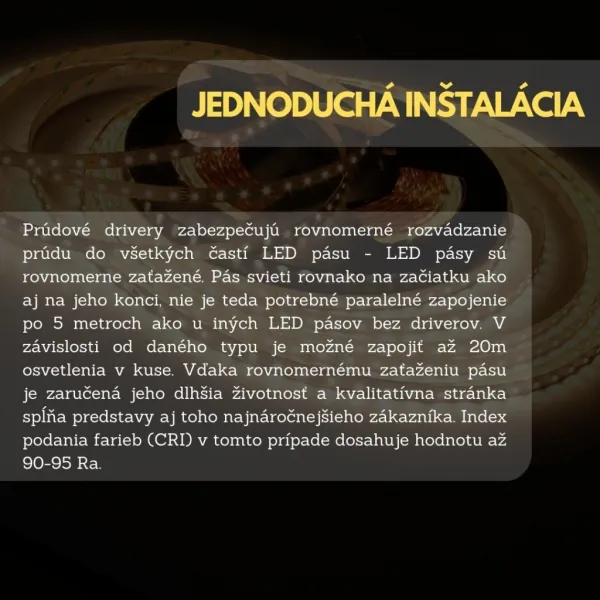 LEDprodukt 20m PROFI LED pásik 120LED/m SMD2835 9,6W/m prúd. driver studená biela IP20 24V - Kompletná sada