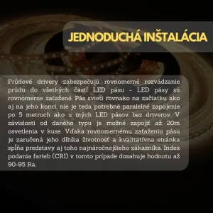 LEDprodukt 20m PROFI LED pásik 120LED/m SMD2835 9,6W/m prúd. driver studená biela IP20 24V - Kompletná sada