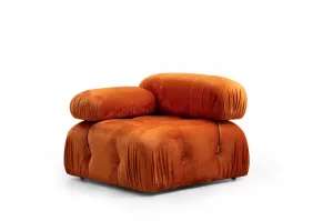 Hanah Home Rohová modulární sedací souprava Bubble 288 cm s taburetem samet oranžová