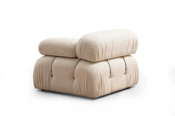 Hanah Home Rohová modulární sedací souprava Bubble 288 cm s taburetem bouclé krémová