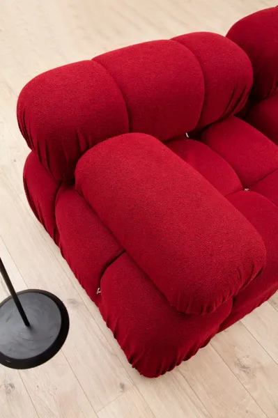 Hanah Home Rohová modulární sedací souprava Bubble 288 cm s taburetem červená
