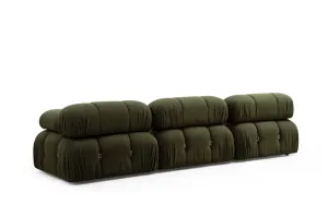 Hanah Home Rohová modulární sedací souprava Bubble 288 cm s taburetem zelená