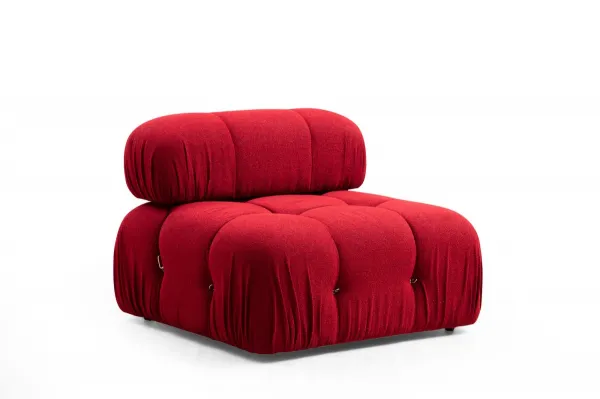 Hanah Home Rohová modulární sedací souprava Bubble 288 cm s taburetem červená