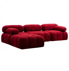 Hanah Home Rohová modulární sedací souprava Bubble 288 cm s taburetem červená