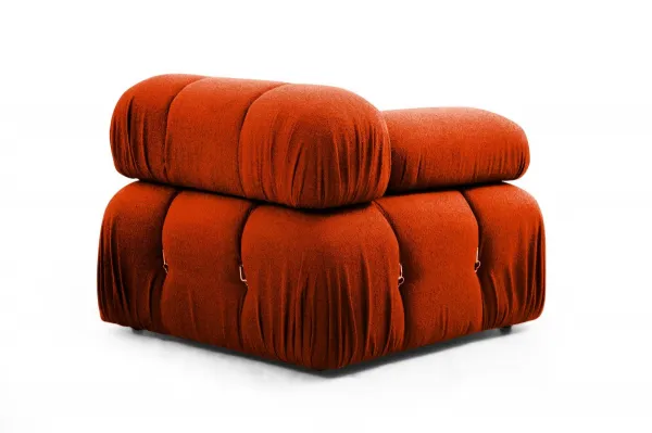 Hanah Home Rohová modulární sedací souprava Bubble 288 cm s taburetem cihlová