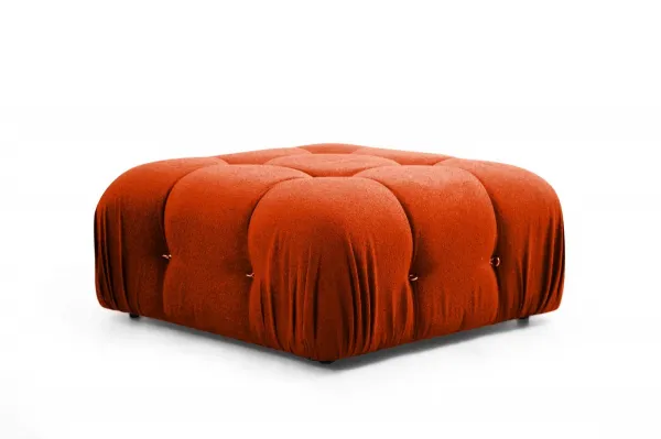 Hanah Home Rohová modulární sedací souprava Bubble 288 cm s taburetem cihlová