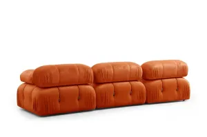 Hanah Home Třímístná modulární pohovka Bubble 288 cm samet oranžová