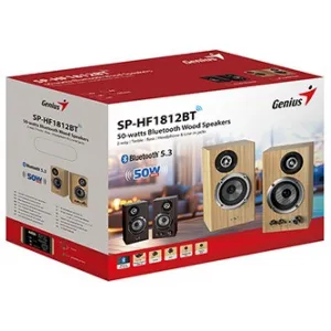 Genius reproduktory SP-HF1812BT, 2.0, 50W, světle hnědá