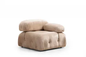 Hanah Home Rohová modulární sedací souprava Bubble 288 cm s taburetem samet krémová