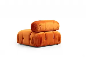 Hanah Home Rohová modulární sedací souprava Bubble 288 cm s taburetem samet oranžová