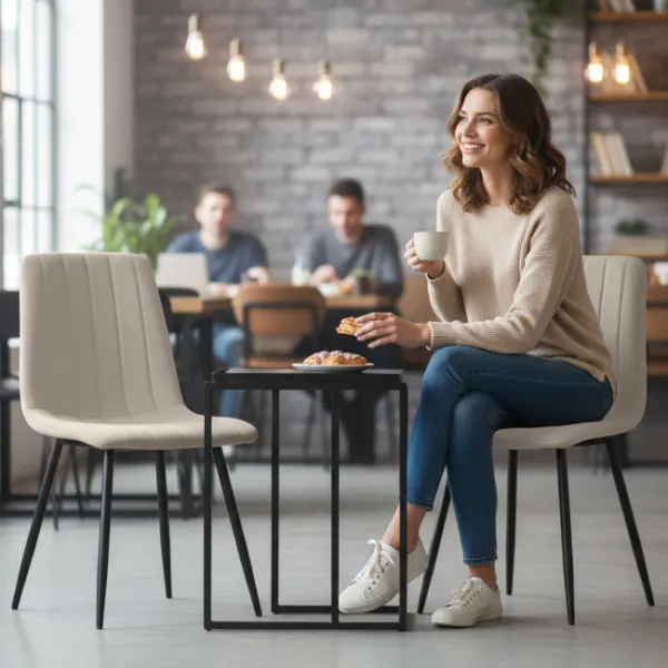 Ak furniture Čalouněná jídelní židle Livo béžová